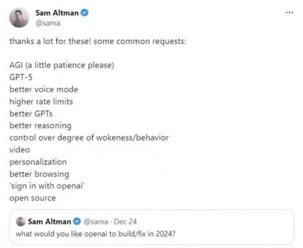 OpenAI CEO山姆·奥特曼：GPT-5计划2024年发布