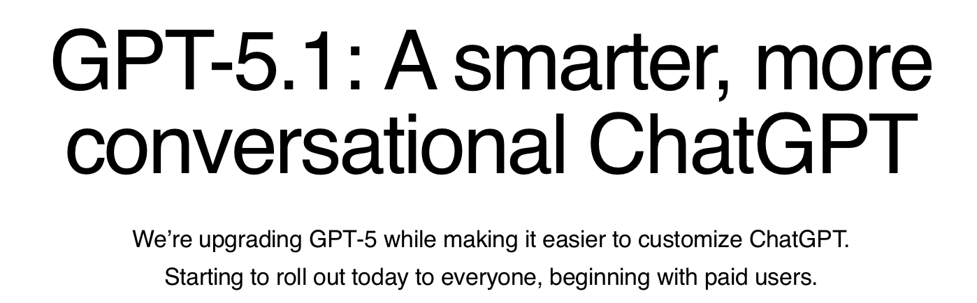 OpenAI凌晨更新GPT-5.1，修复“没感情的AI”