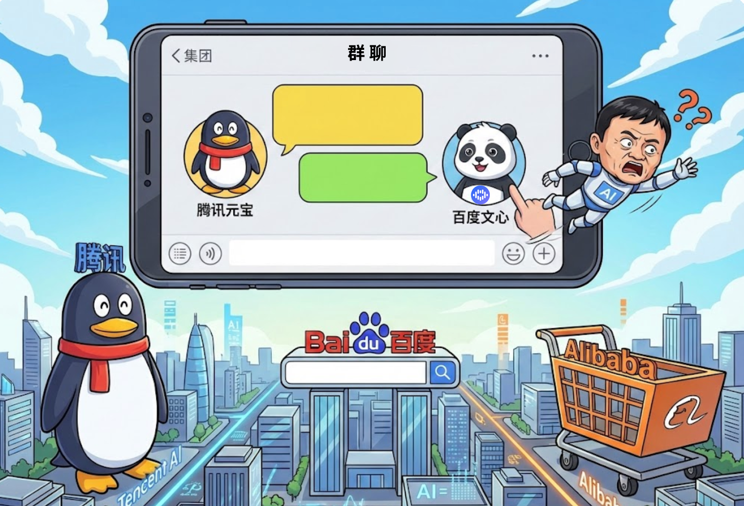 狂砸15亿，腾讯元宝、百度文心卡位“AI群聊”，阿里千问怎么“退群”了？
